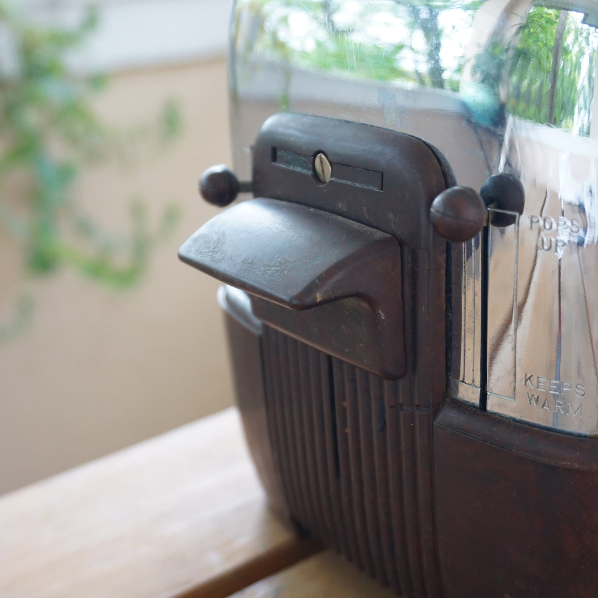 vintage 4 slice general electric toaster mid century GE chrome MCM USA wood