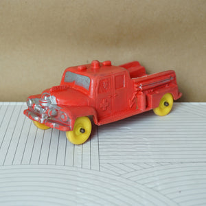 1950s 2x Vintage AUBURN Rubber Toy Vehicles. 576 Police Car & 524 Firetruck.