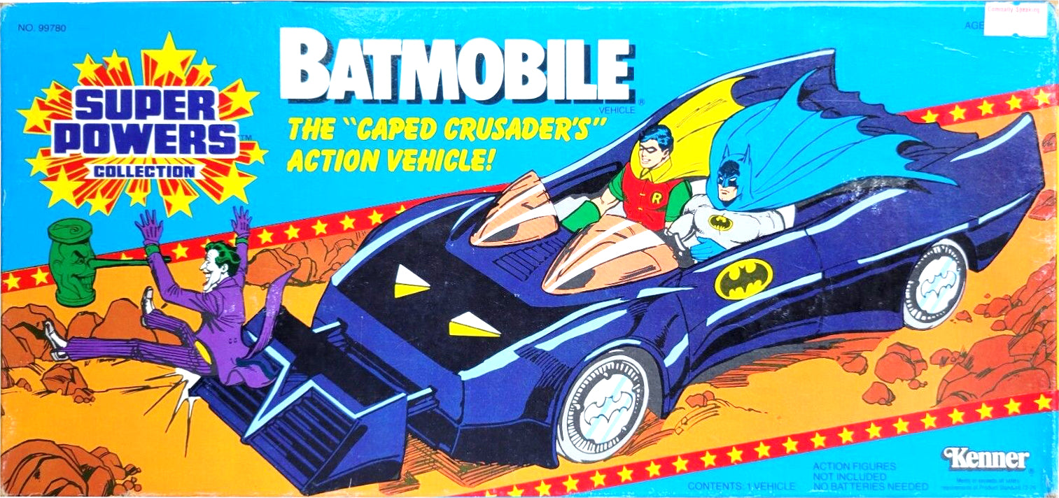 1984 Vintage DC COMICS Super Powers Collection Batmobile with Batman and Robin