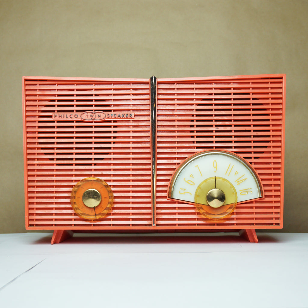 1959 Vintage PHILCO G826-124  Tube Radio in "Flame" w/ Bluetooth Tech.