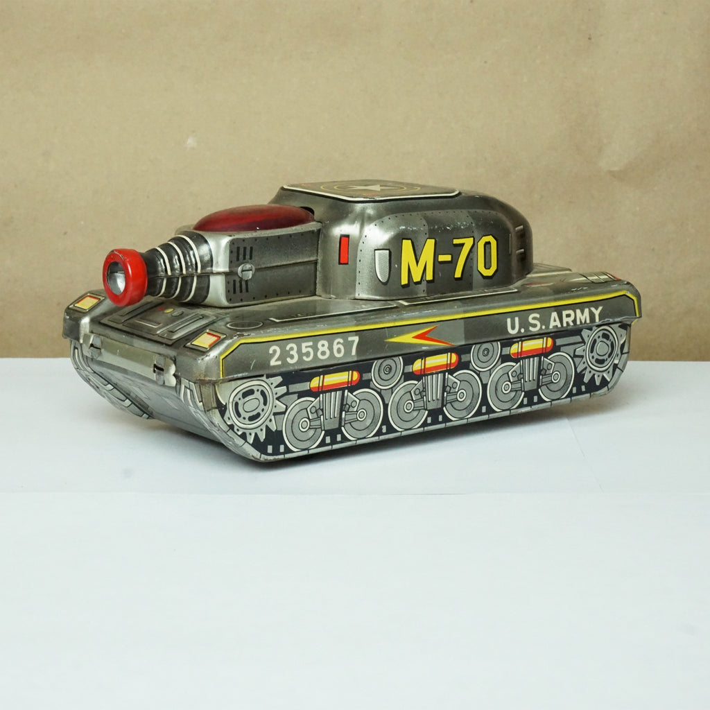 Ultra Rare Vintage Tin Litho CRAGSTON Tank Toy. M-70 235867. Made in Japan.