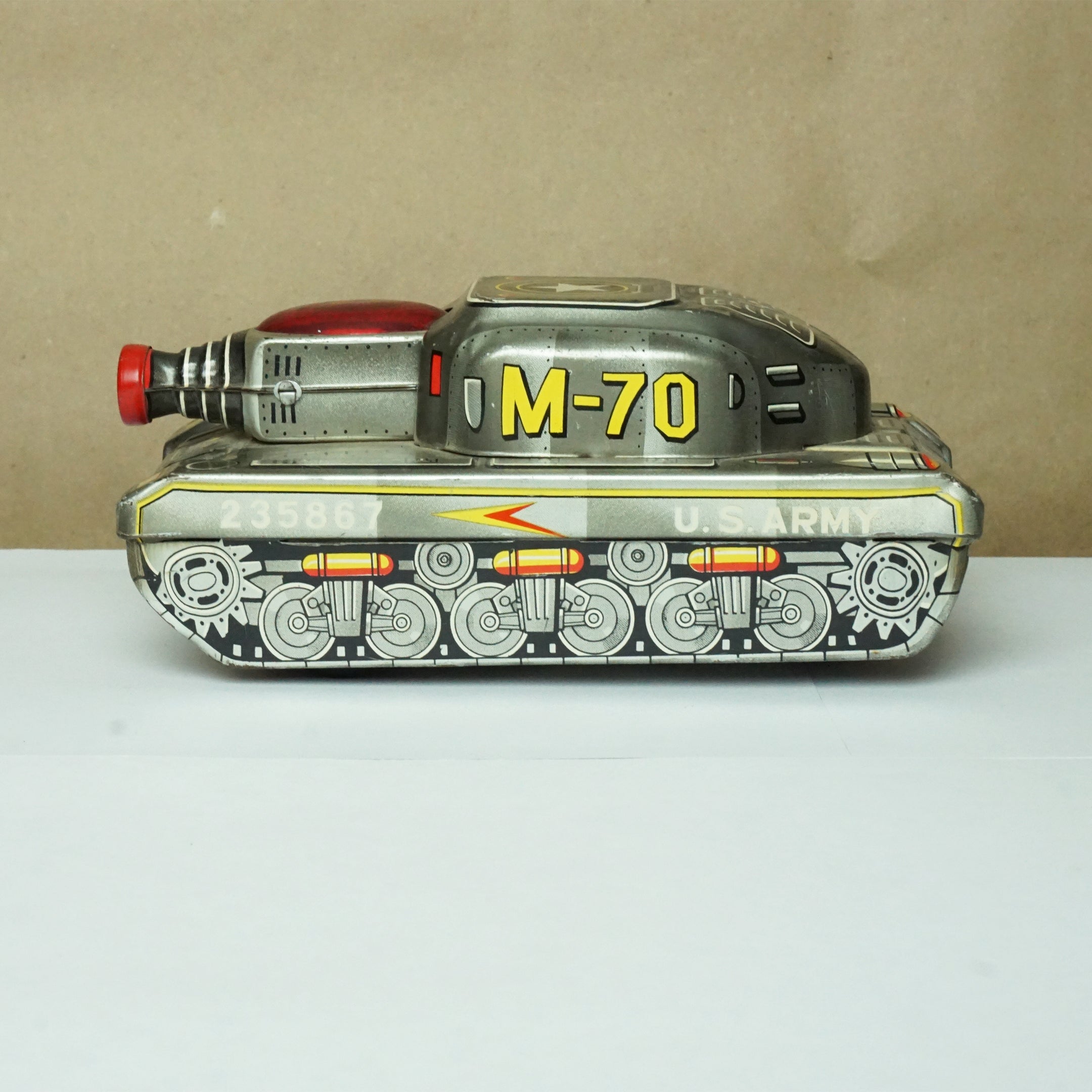 Ultra Rare Vintage Tin Litho CRAGSTON Tank Toy. M-70 235867. Made in Japan.