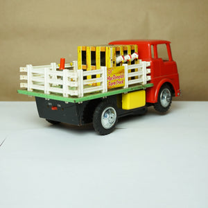 1960s Vintage FRANKONIA  Ol' Mc Mac Donald's Farm Truck Tin Toy. Made in Japan.