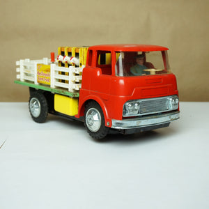 1960s Vintage FRANKONIA  Ol' Mc Mac Donald's Farm Truck Tin Toy. Made in Japan.