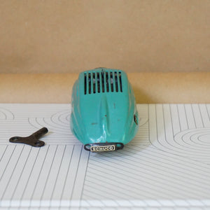 1930s–1940s SCHUCO "Kommando Anno 2000" Teal Wind-Up Car with Key. Made in Germany.