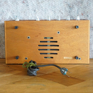 1965 Mid-Century SONY FM-AM Solid State Clock Alarm Radio. Model: 8FC-55W. Made in Japan.