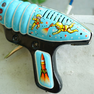 1960s Atomic ELZEII MUVEK Vintage Tin Litho Friction and Piston with Sparks Action SPACE GUN.