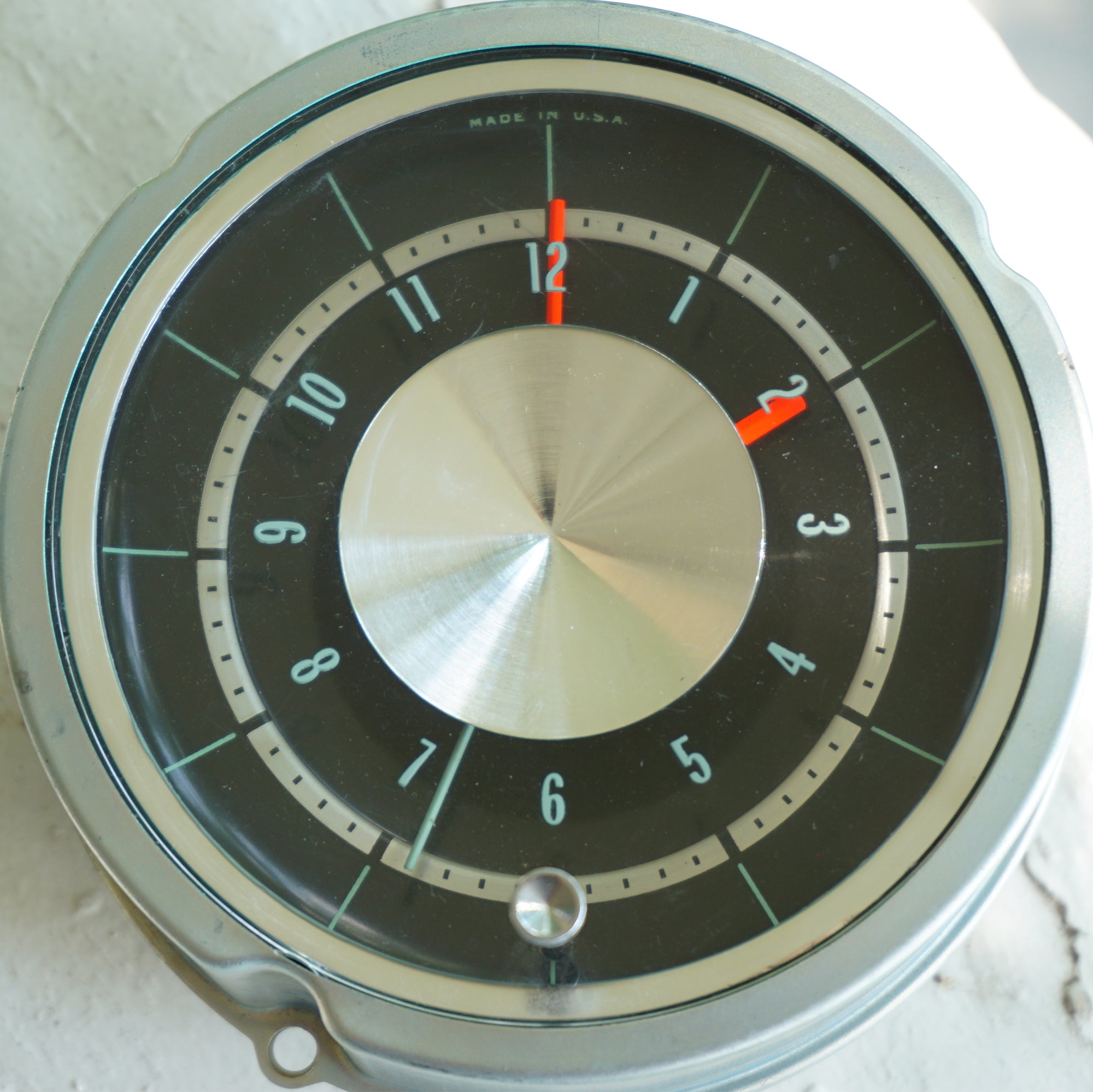 1964 Vintage WESTCLOX Chevy Impala In-Dash Clock. Stamped: A SEP 17 64. Made in U.S.A.