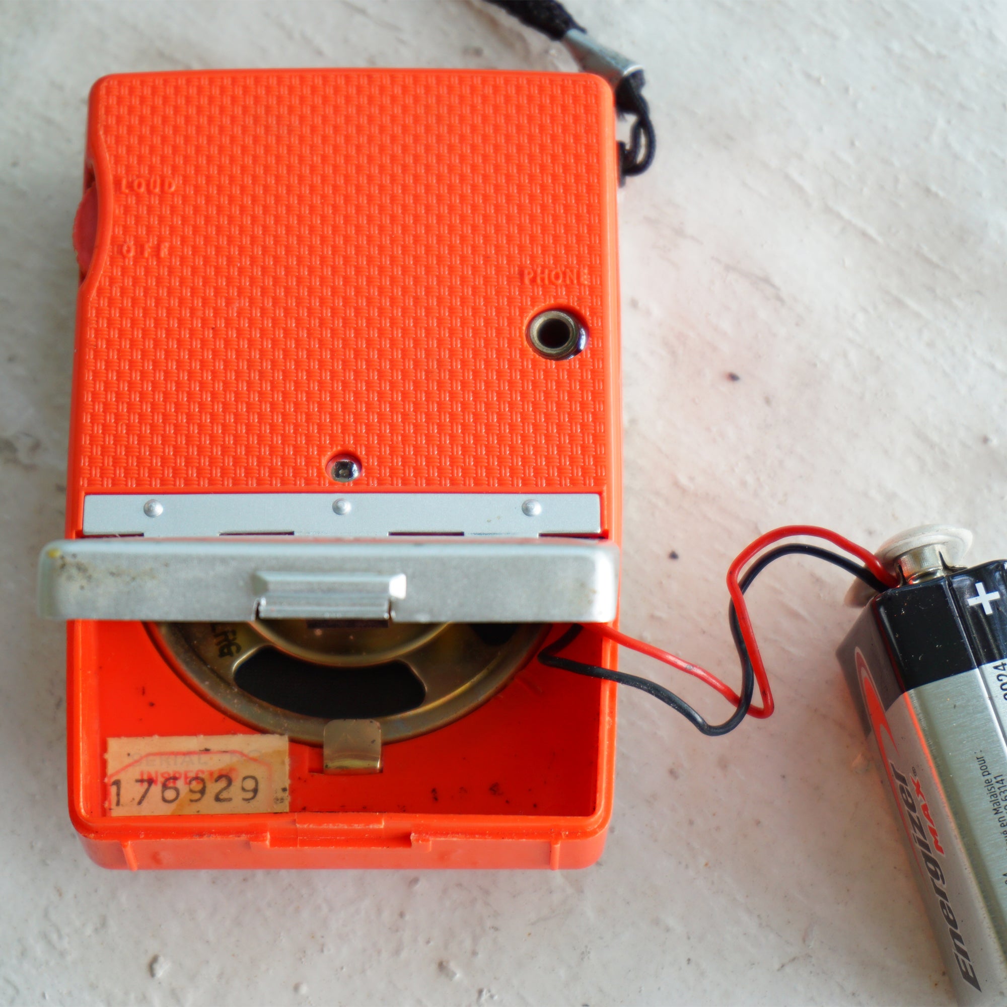 1960s Rare Vintage SONY Six Transistor Orange Pocket Radio with 
