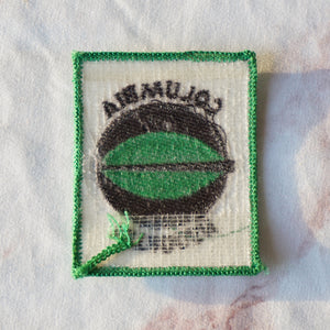 1980s Vintage 2.5" "COLUMBIA NITROGEN" Clothing Patch with Leaf. Black, White and Green Colors.