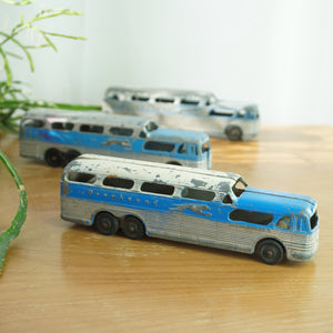 1955 Set of 3 Vintage Diecast TOOTSIETOY GMC Scenicruiser Greyhound Bu Sustainable Deco Inc