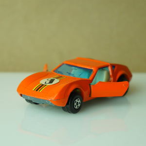 1973 Vintage Diecast MATCHBOX Superfast #3 Monteverdi Orange Car. Made in England by Lesney.