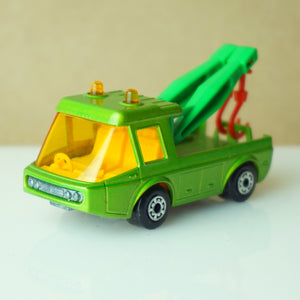 1972 Vintage Diecast MATCHBOX Superfast #74 Toe Joe Neon Green Tow Truck. Made in England by Lesney.