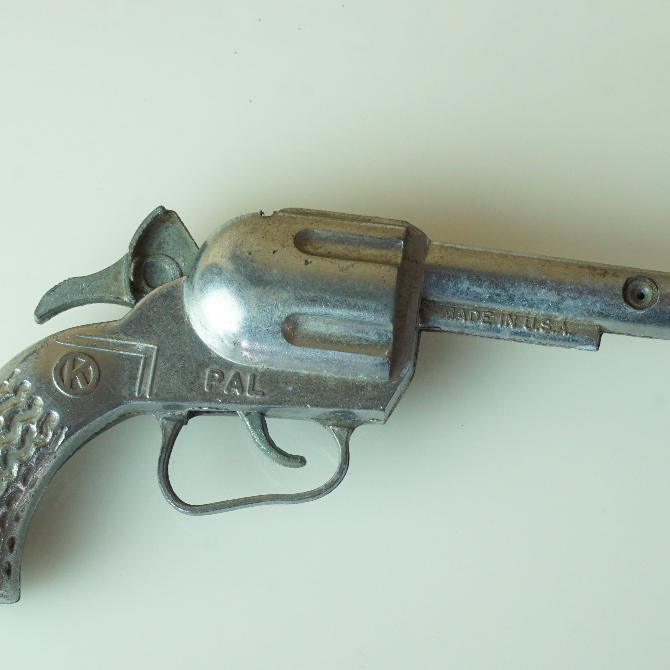 1950s Vintage 6" Diecast KILGORE K PAL Paper Popper, Single Shot Cap Pistol. Made In USA.