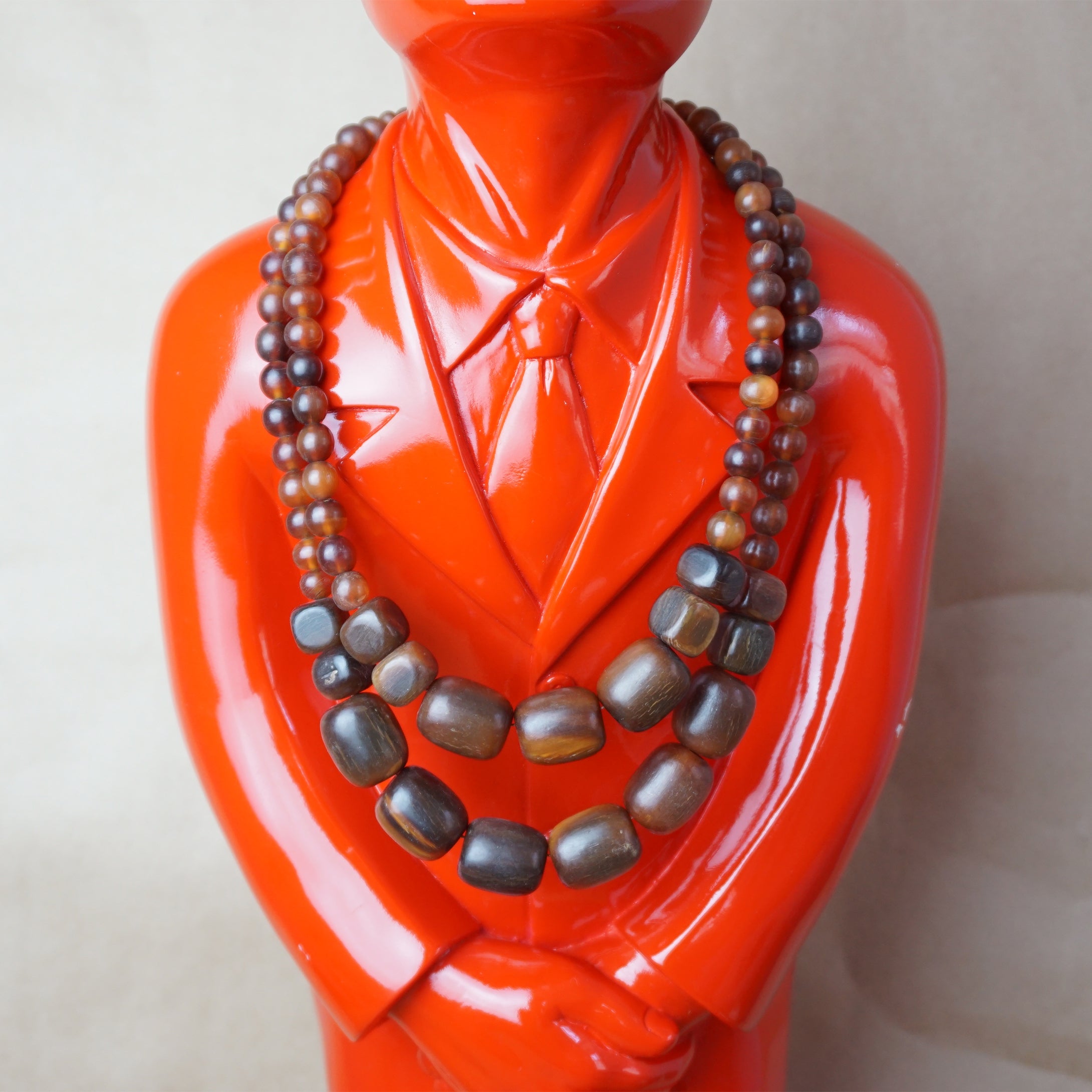 Vintage DKNY Double Strand Amber-style Necklace