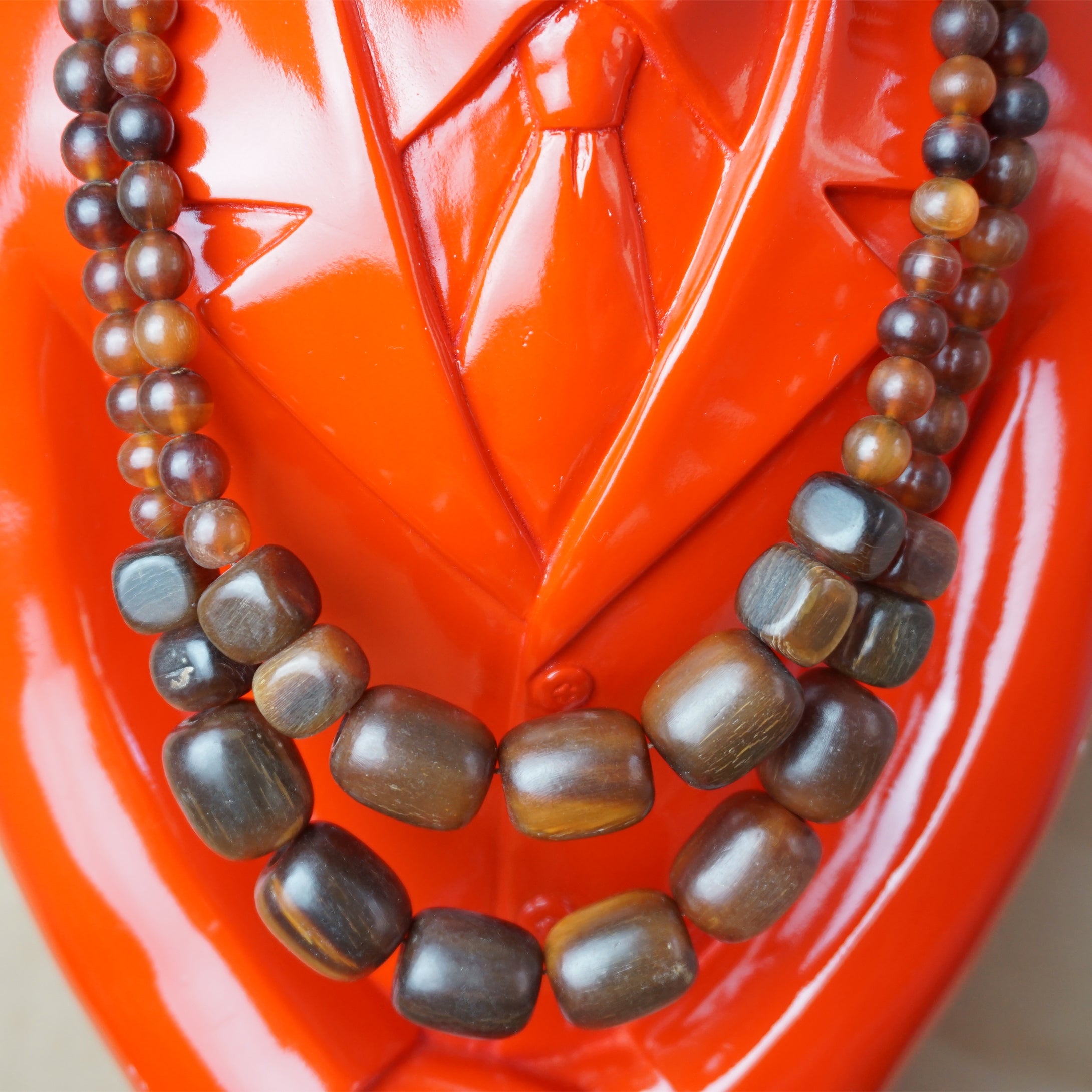 Vintage DKNY Double Strand Amber-style Necklace