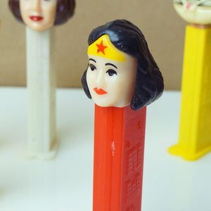 Set of (5) Vintage PEZ Dispensers: Fozzie, Leia, Bee, Wonder Woman, Bugs Bunny