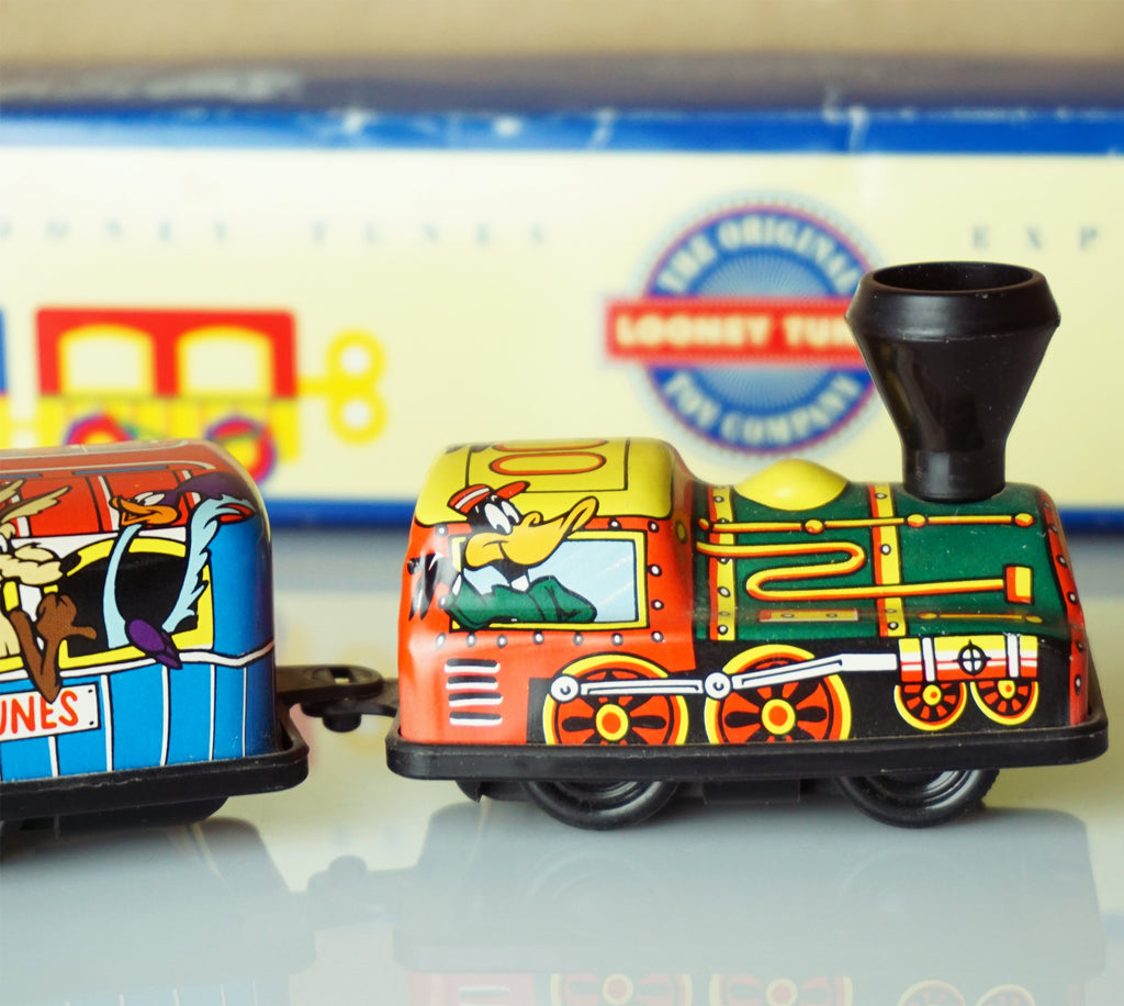 1993 Vintage Tin Litho WARNER BROS Looner Tunes Express Train Wind-up Toy