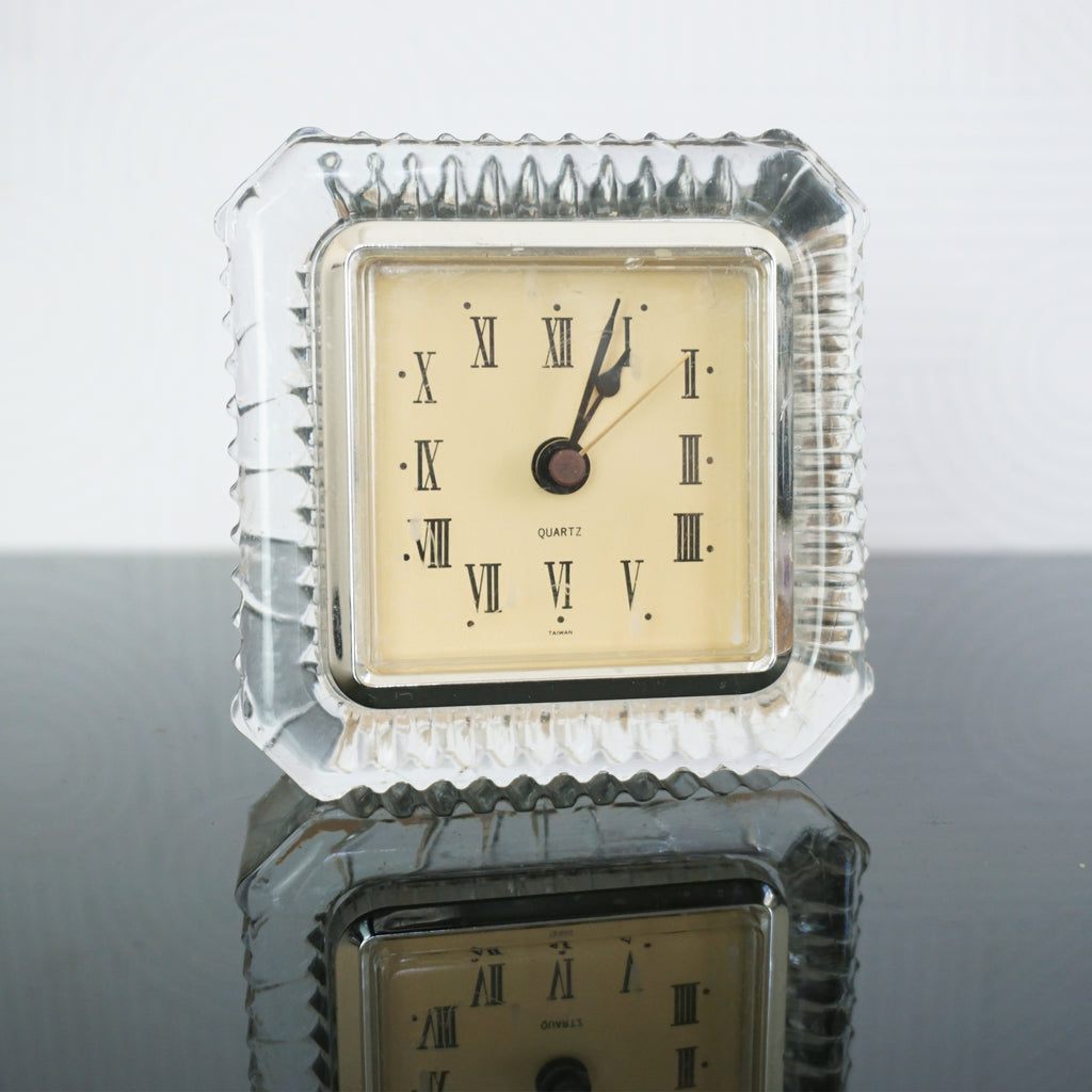 Vintage QUARTZ Crystal Frame and Backing Desktop SHONTEK Clock