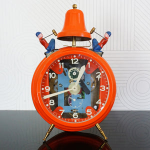 1960s Vintage JERGER "Busy Boy" Wind-up Alarm Clock. Made in West Germany.