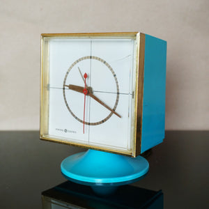 1970s Retro Vintage General Electric Blue Alarm Clock, Model: 7343. Made in U.S.A.