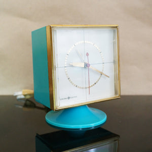 1970s Retro Vintage General Electric Blue Alarm Clock, Model: 7343. Made in U.S.A.