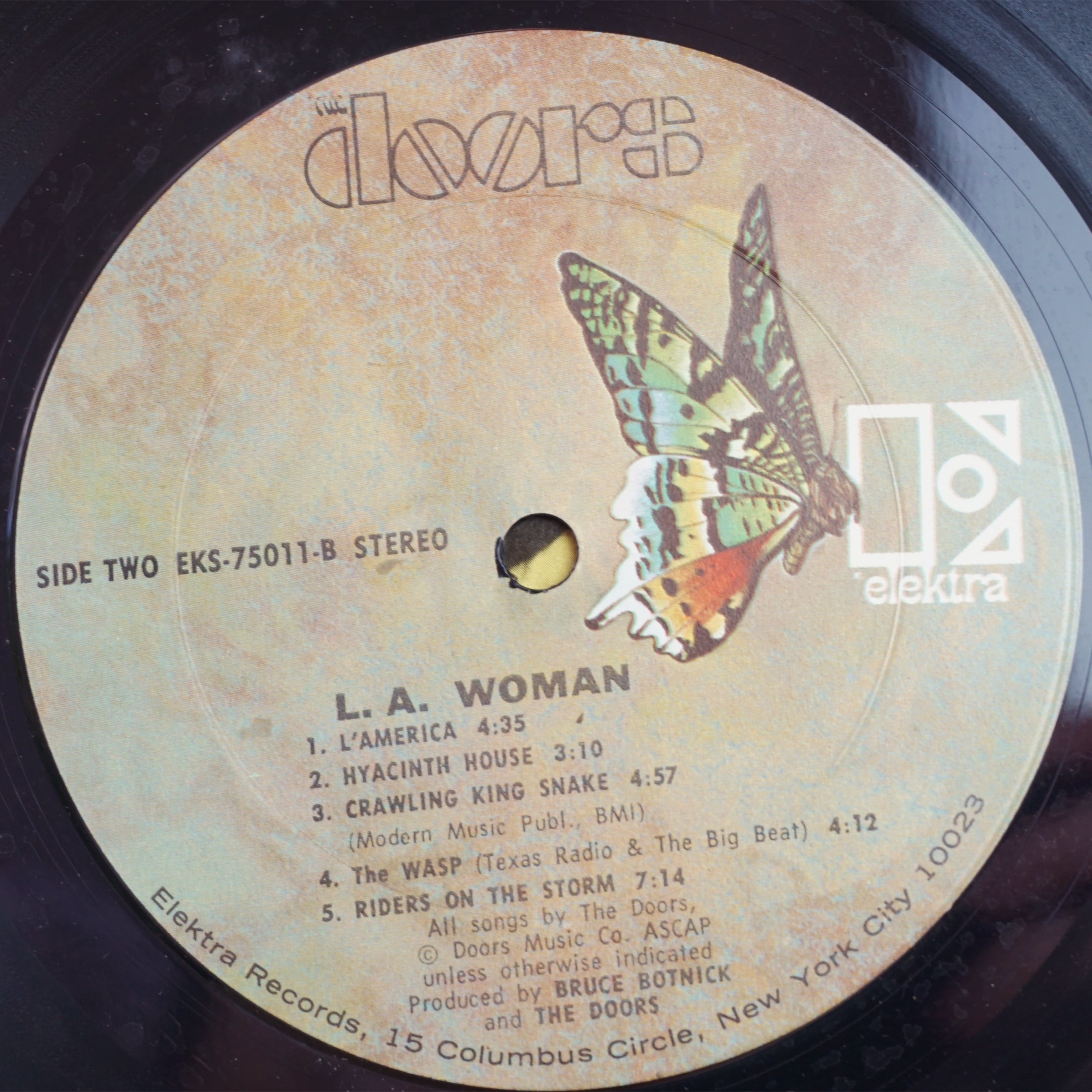1971 Vintage E Elektra Records THE DOORS LA Woman Vinyl LP Record. EKS-75011.