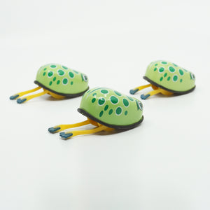 1960s Set of 3 Vintage Tin Litho MTU Wind-up Swimming Frogs. Made in Korea.