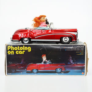 1960 "Photoing on Car" Tin Rolls Royce Car. Model: ME630. Vintage Toy.