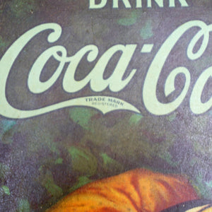 1910s Original Antique "Elaine" Coca-Cola Stelad Signs Tray
