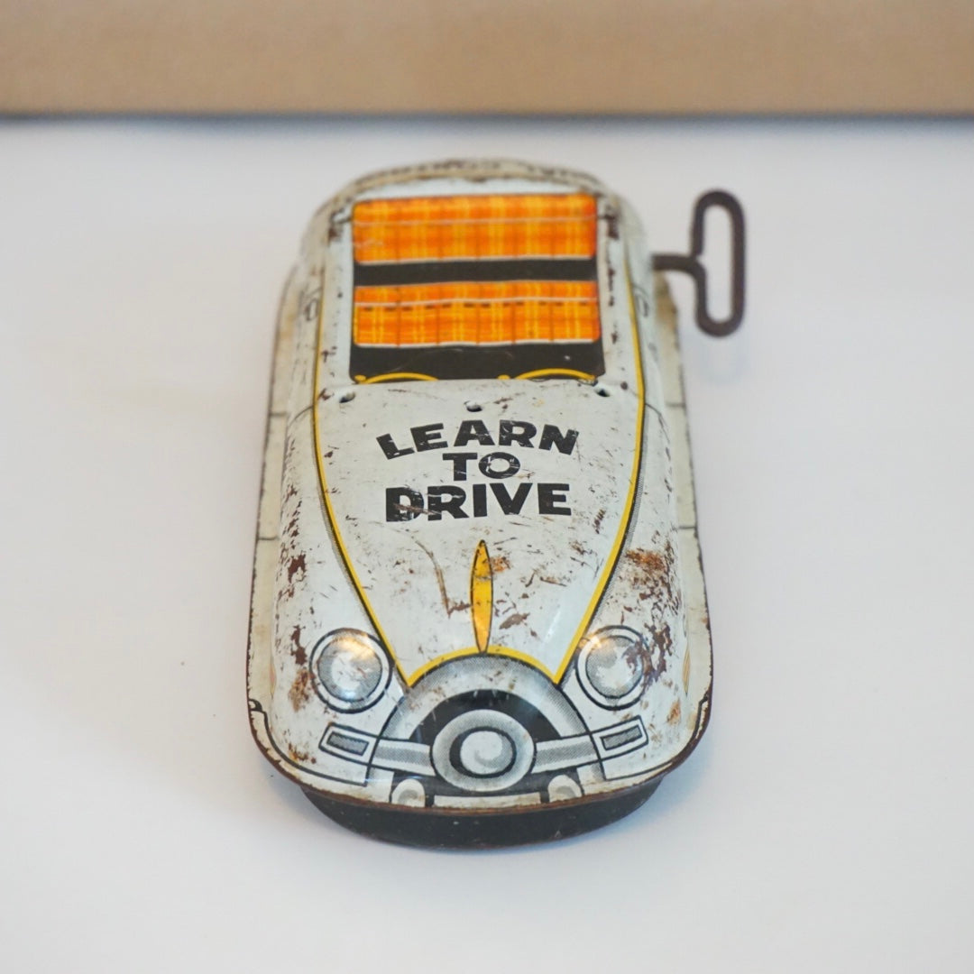 1950s Vintage MARX Tin Litho Driver Training Windup Car. "Learn to Drive".
