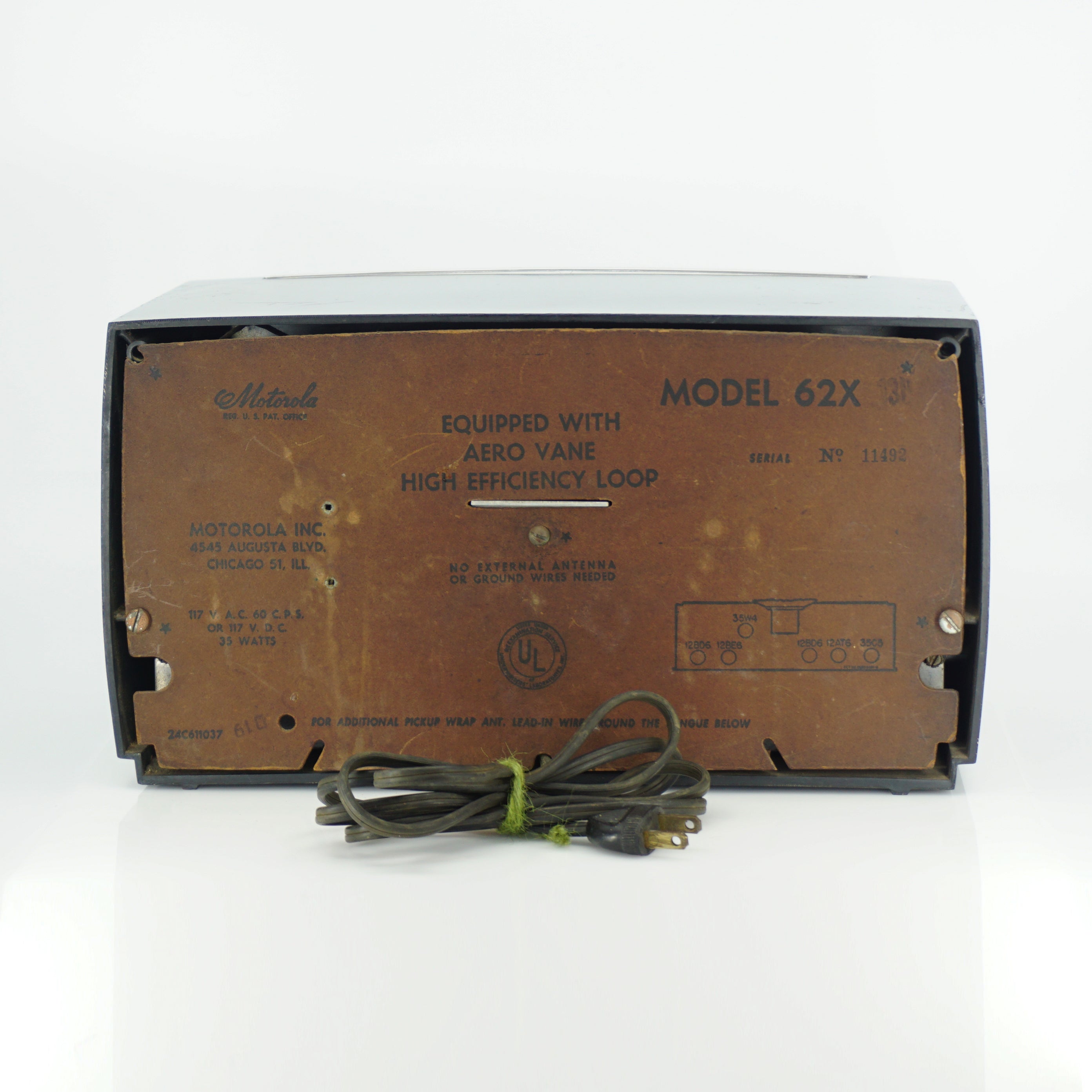Mid-Century 1954 Motorola 62X Forest Green Radio. Made in USA.