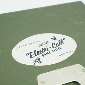 Vintage Johnny Stewart's Mini Record Player Game Caller. Deluxe "Electri-Call" Model #500. Made in USA.