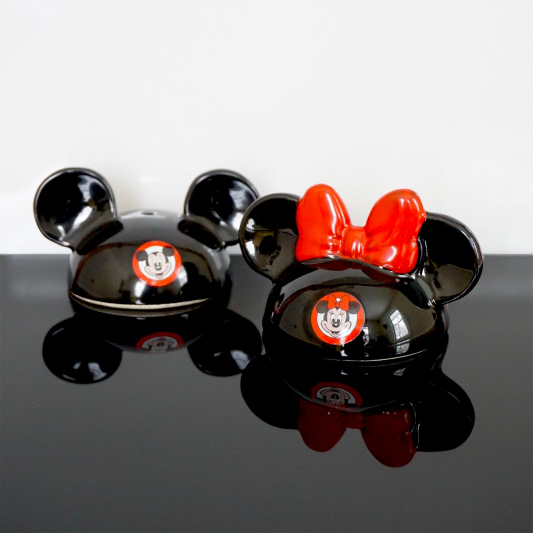 DISNEY Mickey Mouse and Minnie Ears Hats, Ceramic Salt & Pepper Shakers