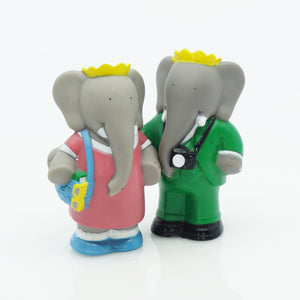 Vintage 1990s Set of 2 L. de Brunhoff Arby’s Babar the Elephant Soft Vinyl Toy Figures