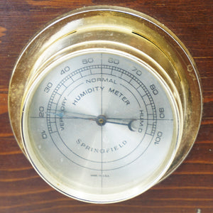 Vintage Thermometer, Barometer and Humidity Meter by Springfield Instrument. Made in USA.