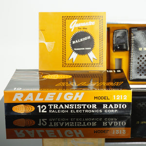 Mid-Century Raleigh's 12 Transistor Radio: Model 1212. Made in Japan. NIB