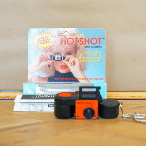 1980s HOT SHOT Mini Film Vintage Camera 110mm with Coin Box and Key Holder (NOS)