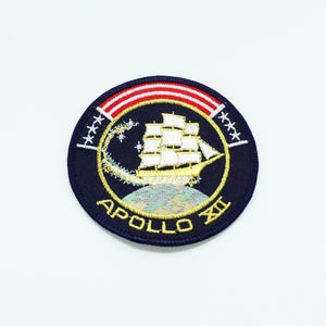Apollo XXII Clothing Patch. 3.5" Round. White Sailboat, Blue, Gold, Red Details.