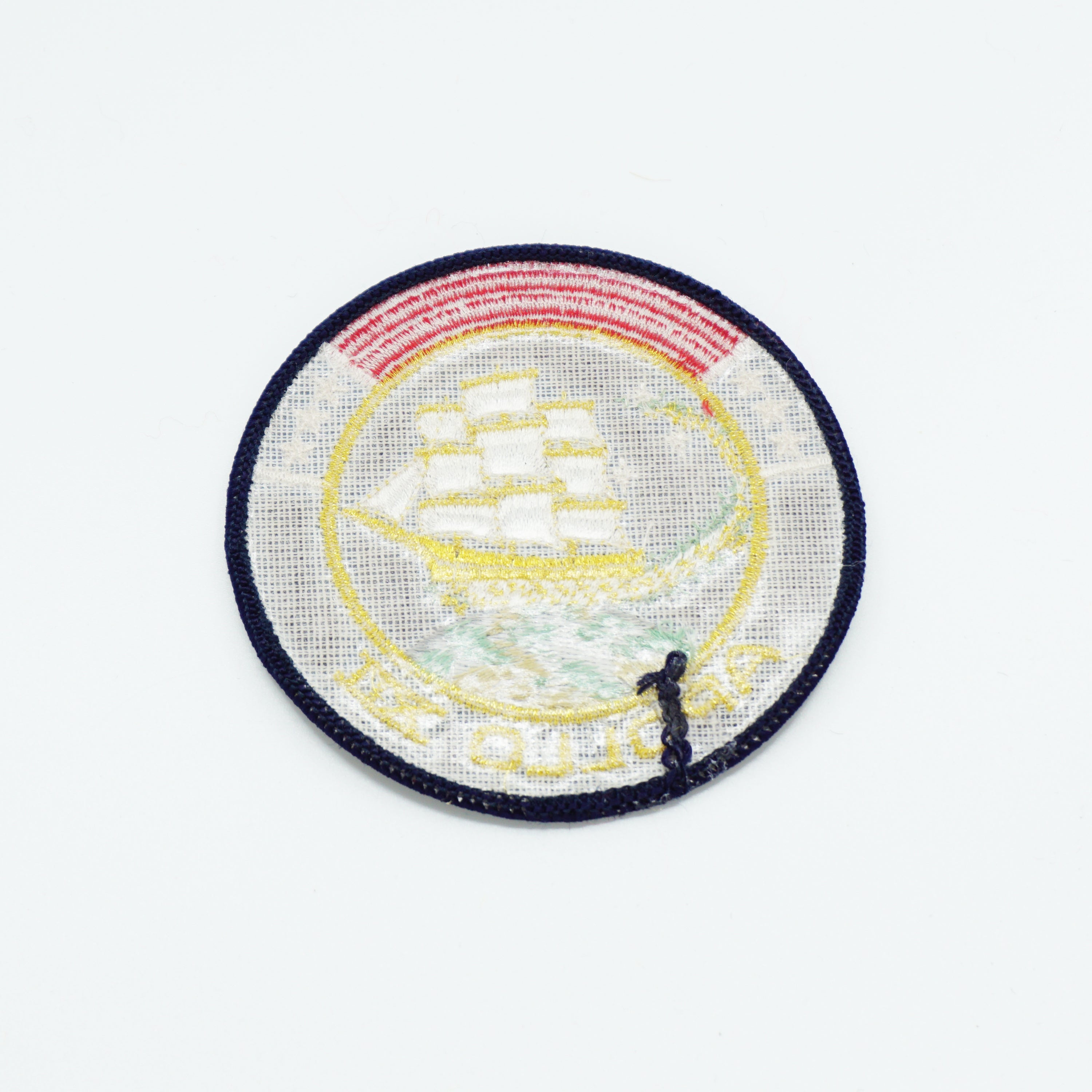 Apollo XXII Clothing Patch. 3.5" Round. White Sailboat, Blue, Gold, Red Details.