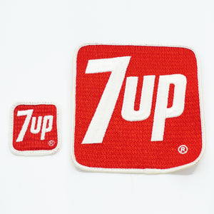 7up Clothing Patch. 5" x 5.5" Square, Round Corners. Red and White