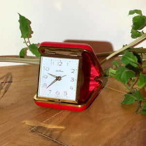 Mid-Century SETH THOMAS Travel Red Clock in Case