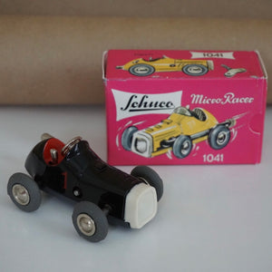 1990s Schuco Midget Micro Black Racer Car #1041. Red interior