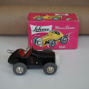 1990s Schuco Midget Micro Black Racer Car #1041. Red interior